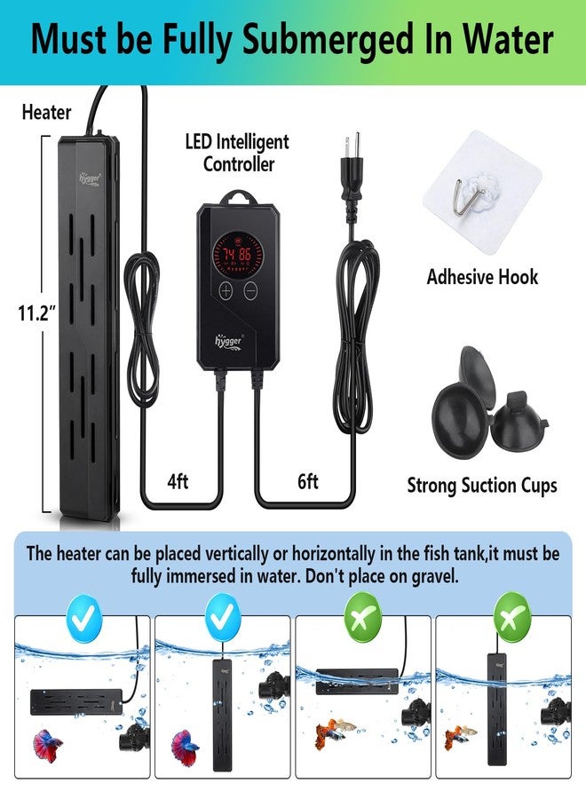 hygger Aquarium Heater,Submersible Fish Tank Heater 100W/200W/300W/500W/800W/1000W/1200W with Digital LED Controller,Memory Function,Auto Shut Off Protection,Heater for Saltwater Freshwater Fish Tank - Image 5